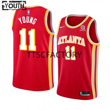 Maillot Basket Atlanta Hawks Trae Young 11 Nike 2022-23 Icon Edition Rouge Swingman - Enfant